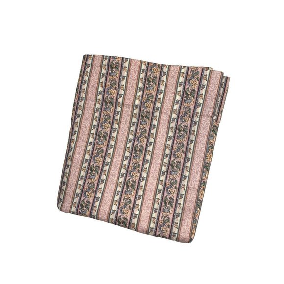 Vintage Pink Floral Stripe Print Curtain Panel French Country Cotton Custom Made